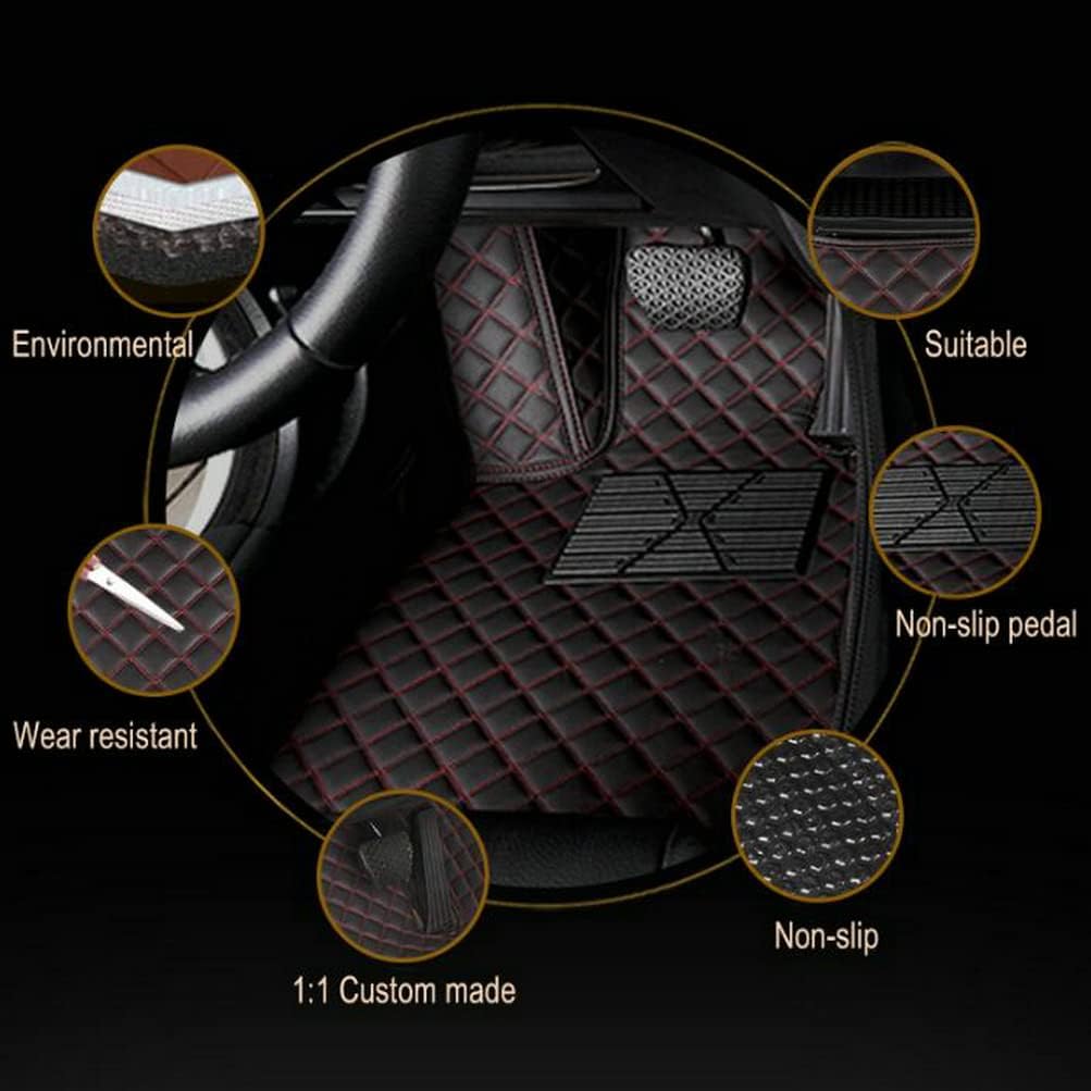 Custom Colors Car Floor Mats Black Pink for 99.9% Sedan SUV Sports， All-Weather Liners Car Floor mat，Luxury Leather Automotive Floor Mats (Blue Stripe,3D Floor Mats)