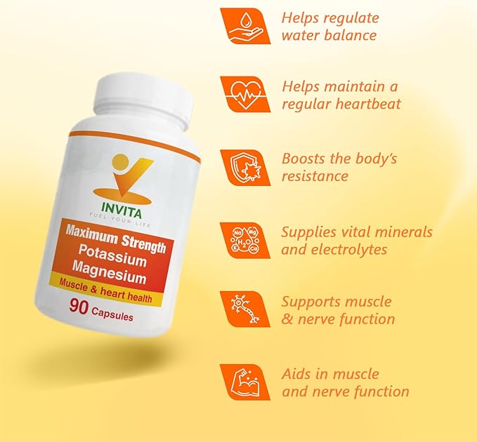 Potassium Magnesium Complex 1000 mg, High Absorption Magnesium & Potassium Supplement for Leg & Muscle Recovery, 5 Form Magnesium for Sleep & Vascular Support