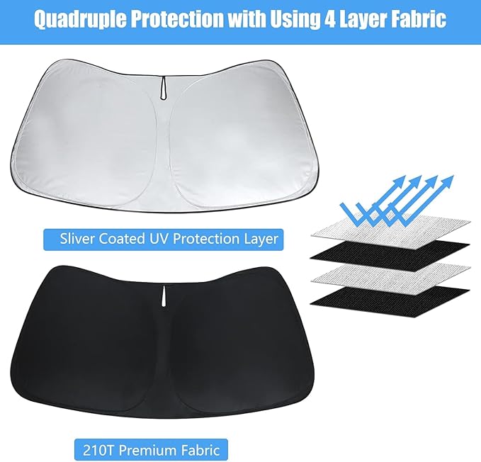 Windshield Sun Shade Custom Fit Nissan Frontier 2022-2025 2026 Front Window Sunshade for Frontier Car Accessories Foldable Sun Visor Protector Window Cover Keep Your Car Cool