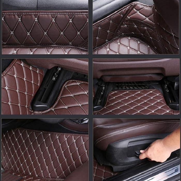 Customized Personalized car Floor mats, All-Weather Luxury car Floor mats, Waterproof and Anti Slip Leather car Floor mat Lining, 95% Customized car, Truck, and SUV Floor mats (Pink)