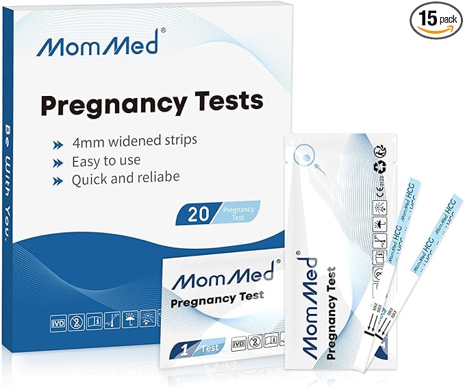MomMed Early Detection Pregnancy Test, 15 Pack HCG Pregnancy Test Strips, Individually-Sealed Pregnancy Tests,Pregnancy Tests,99% Accurate (No Urine Cup)