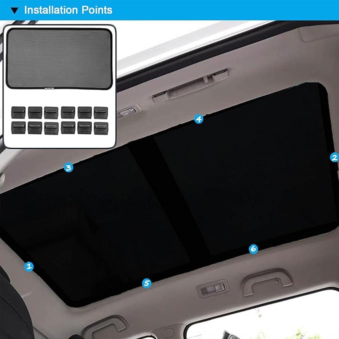 QANGBOOM Car Sunroof Sunshade Compatible with Audi Q5 Accessories 2009-2017, One-Piece Glass Roof Sun Shade, Foldable Car Sunshade Roof, Sunroof Cover, Sun UV Protection