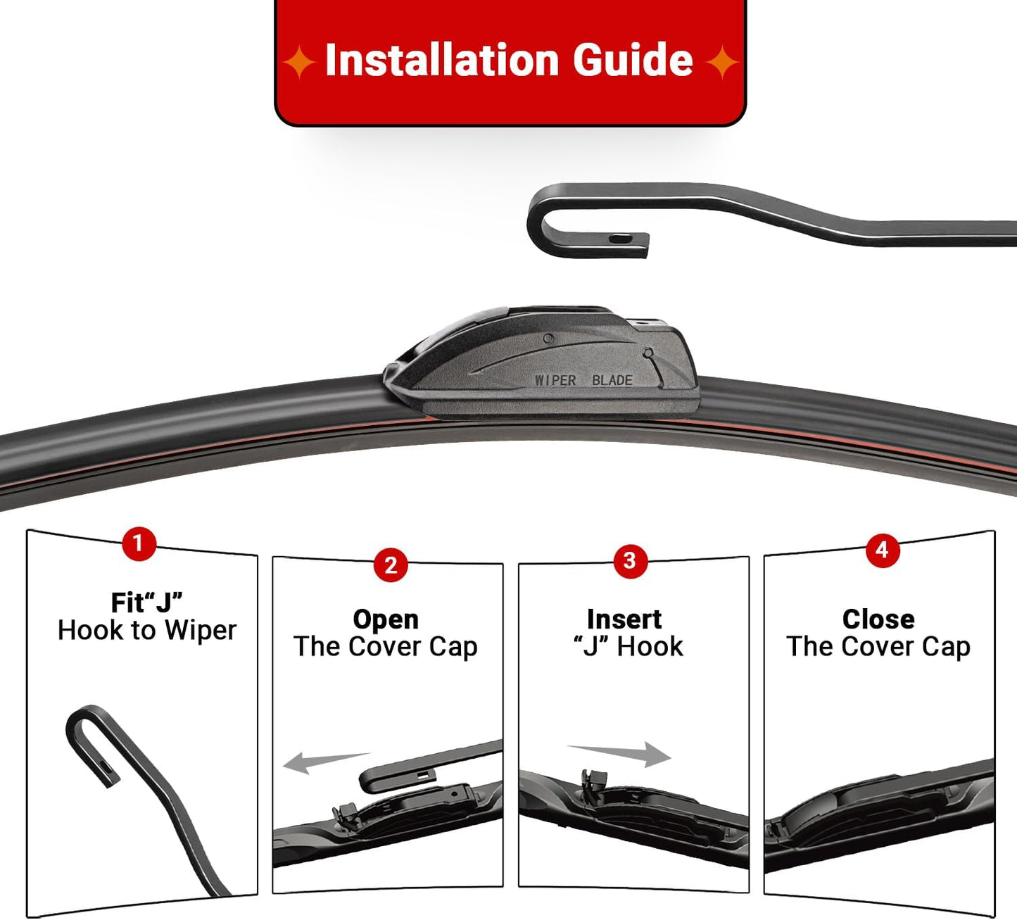 Windshield Wiper Blade Set Replacement for 2007-2017 Jeep Patriot Original Equipment Replacement Front Wiper Blades-21"/21"/10" (Set of 3) U/J Hook