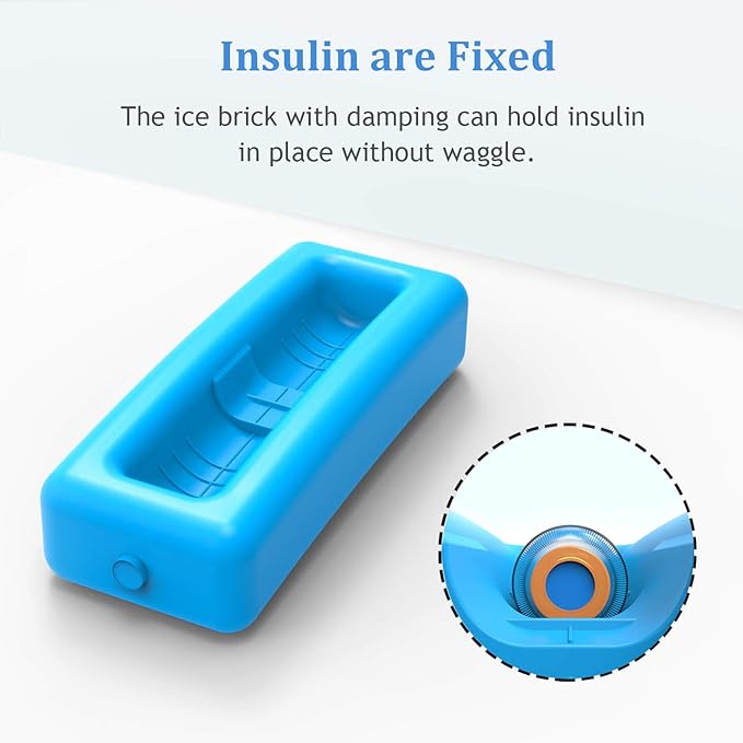 SHBC Medical Cooler Insulin Vial Carrying Travel Case TSA Approved Protector for Diabetic with One Ice Pack Black