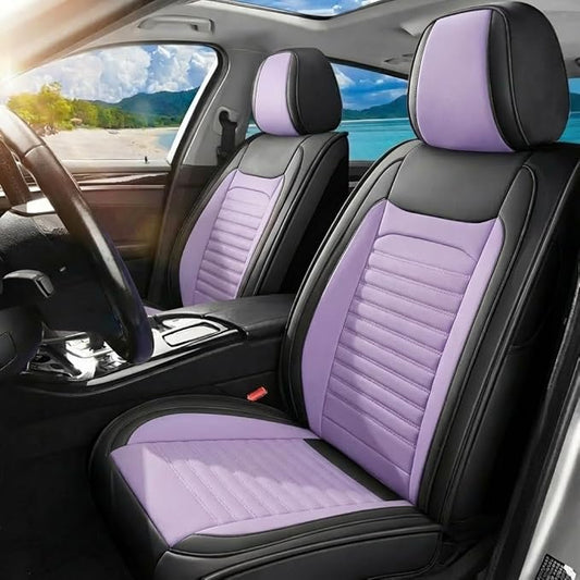 Car Seat Covers Full Set Fit for Toyota Prius 2001-2025,2026, Premium Faux Leather Car Seat Protector,Breathable Anti-Slip Full Wrapping Edge Seat Covers(Black&Purple,Full Set)