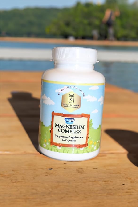Magnesium Complex Supplement by Aquamin - 60 Capsules, 500mg, with Magnesium Hydroxide, Malate, Oxide, Citrate & Glycinate - Made in USA, FDA Registered Facility