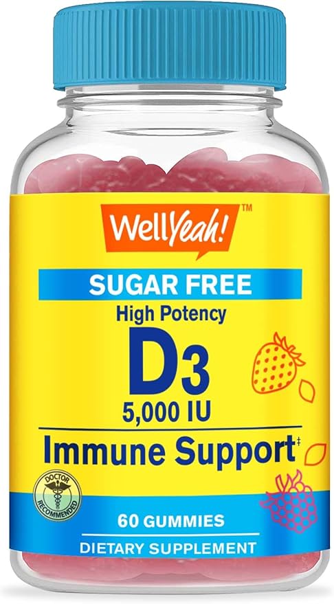 Magnesium Citrate 250mg + Vitamin D3 5,000 IU Sugar Free, Gummies Bundle - Great Tasting, Vitamin Supplement, Gluten Free, GMO Free, Chewable Gummy