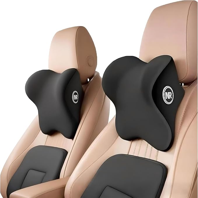 2 Pack Car Headrest Pillow for Neck Support, Soft Car Neck Pillow for Driving with Adjustable Strap and Removable Cover, Universal Fit Headrest Car Pillow