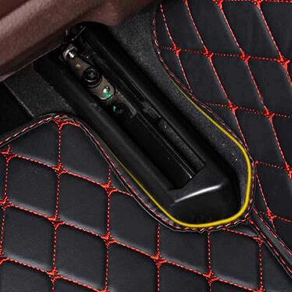 Custom All-Weather Protection Luxury Leather Floor Mats for Cars SUVs Trucks According Anti-Slip Leather Floor mats ﻿ (21,Yellow and Black White)
