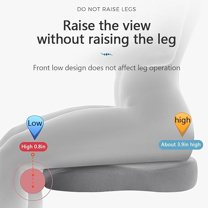 Car Seat Cushion, Memory Foam Car Seat Cushion, Cushions for Sciatica, Pain Relief for Long Sitting, Ergonomic Cushion for Office Chair, Black