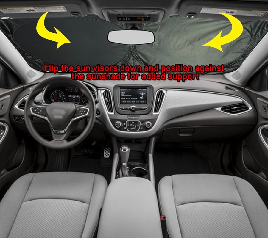 Gven Windshield Sun Shade, The Original Patented Car Eyes 2025 Car Sun Shade Windshield for Front Window Automotive Interior Cover Sun Visor Protector 240T Keep Your Vehicle Cool (Eyes-Grey, S)