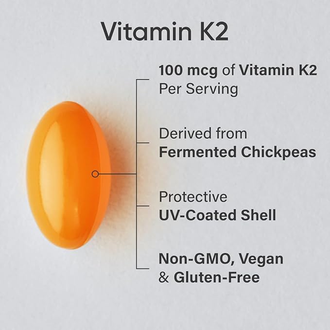 Sports Research® Vitamin K2 as MK-7 100mcg with Coconut MCT Oil - 120 Veggie Softgels (4 Month Supply) Vegan Certified, Non-GMO Verified, Gluten & Soy Free