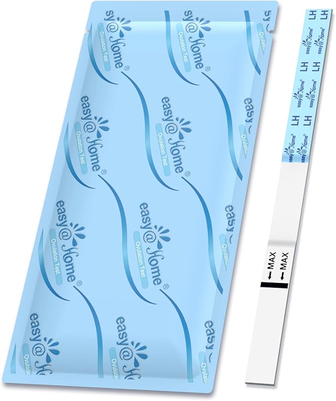 Easy@Home Ovulation Test Strips: Accurate 30 LH Ovulation Predictor Kit - Fertility Tests for Women – Powered by Premom Ovulation Tracker App | 30 LH + 30 Urine Cups