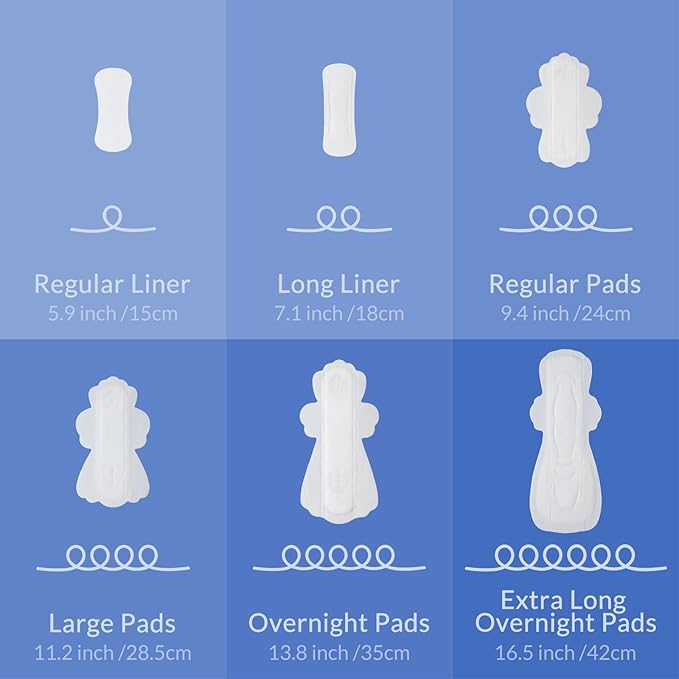 100% Organic Super Long Overnight Pads with Wings, Extra Heavy Sanitary Pad for Women Ultimate Absorbency, Ultra Thin Coverage Cotton Period Menstrual Pads (Extra Long Overnight, Size 6, 10ct)