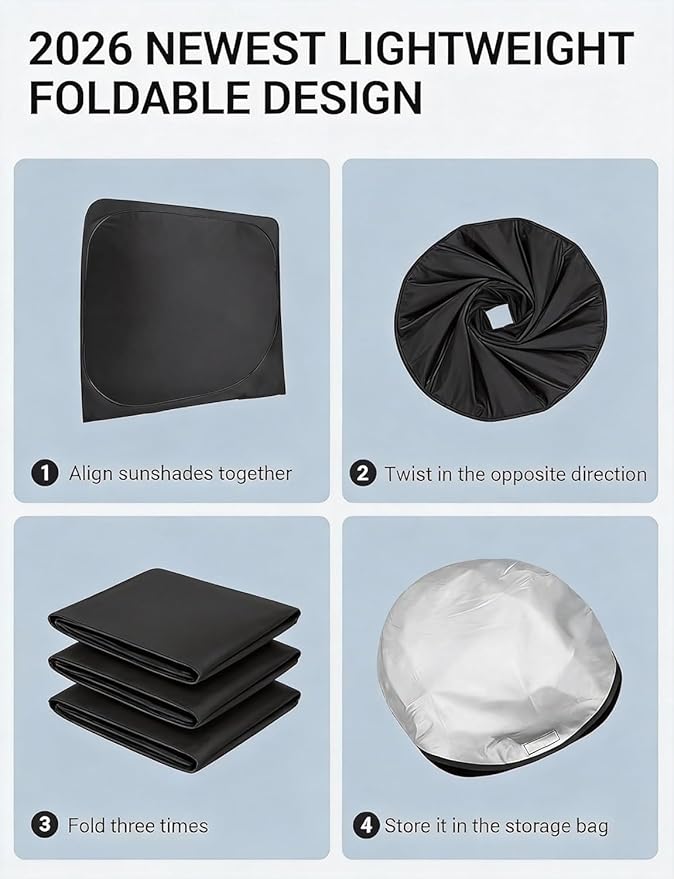 Proadsy Windshield Sun Shade for BMW i4 2022-2026 Foldable Front Sunshade Protector Sun Visor Blocks UV Rays Keep Car Cooler Accessories