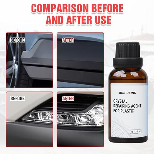 Plastics Parts Crystal Coating, 2025 New Car Crystal Coating for Car Plastic Parts, Coating Agent for Automotive Plastics, Crystals Coating Plastic Restorer, Cars Trim Restorer with Sponge (4)