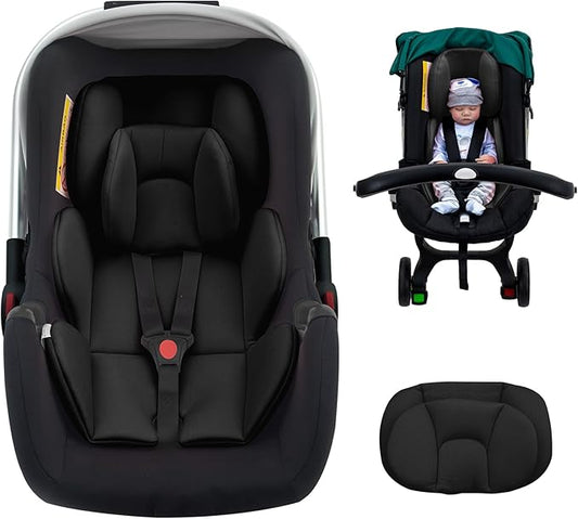 Infant Car Seat Insert with 2 Headrest for Preemie to Toddler, Thickened Baby Car Seat Head Support for Side Impact Protection, Breathabble Newborn Carseat Insert with Filled Spong