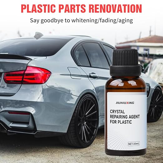 Plastics Parts Crystal Coating, 2025 New Leather Plastic Polishing Renovation Coating Agent, Car Trim Restorer with Sponge, Crystal Coating for Cars Interior or Exterior (4)