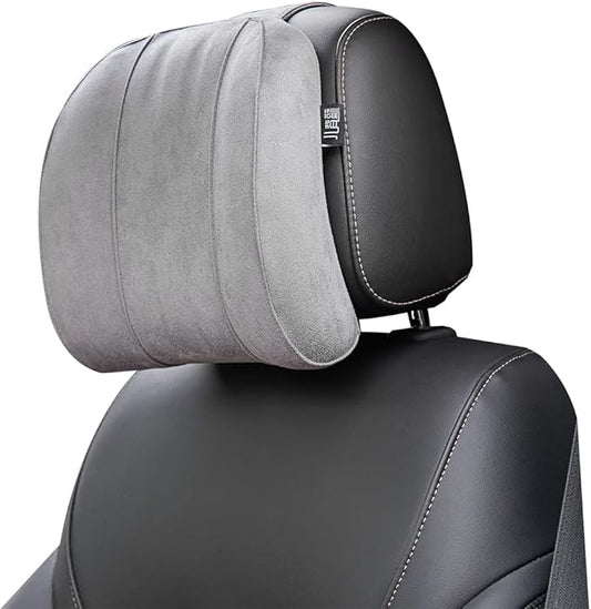 Premium Car Headrest Pillow Suede Memory Foam Neck Support for Drivers Ergonomic Auto Pillow with Slow Rebound Comfort