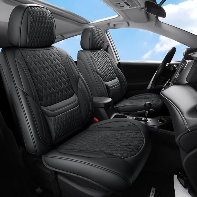 Car Seat Covers Full Set Custom Fit for Chevrolet/Chevy Captiva 2006-2018 - Premium Faux Leather with Lumbar Support | Breathable, Waterproof, Anti-Slip, Durable (Black,Full Set)