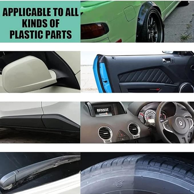RJDJ Plastic Restorer for Cars, Trim & Exterior – Plastic Revitalizing Coating Agent, Restores Faded Plastic, UV Protection, Car Shine Refurbishing Solution (30ml-5pcs)
