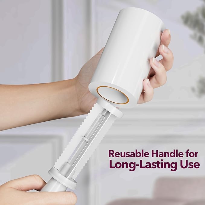 Lint Rollers for Pet Hair Extra Sticky, 880 Sheets Mega Value Set Lint Roller with 4 Upgraded Handles, 8 Rollers Portable Pet Lint Remover for Clothes, Furniture, Carpet, Dog & Cat Hair Removal