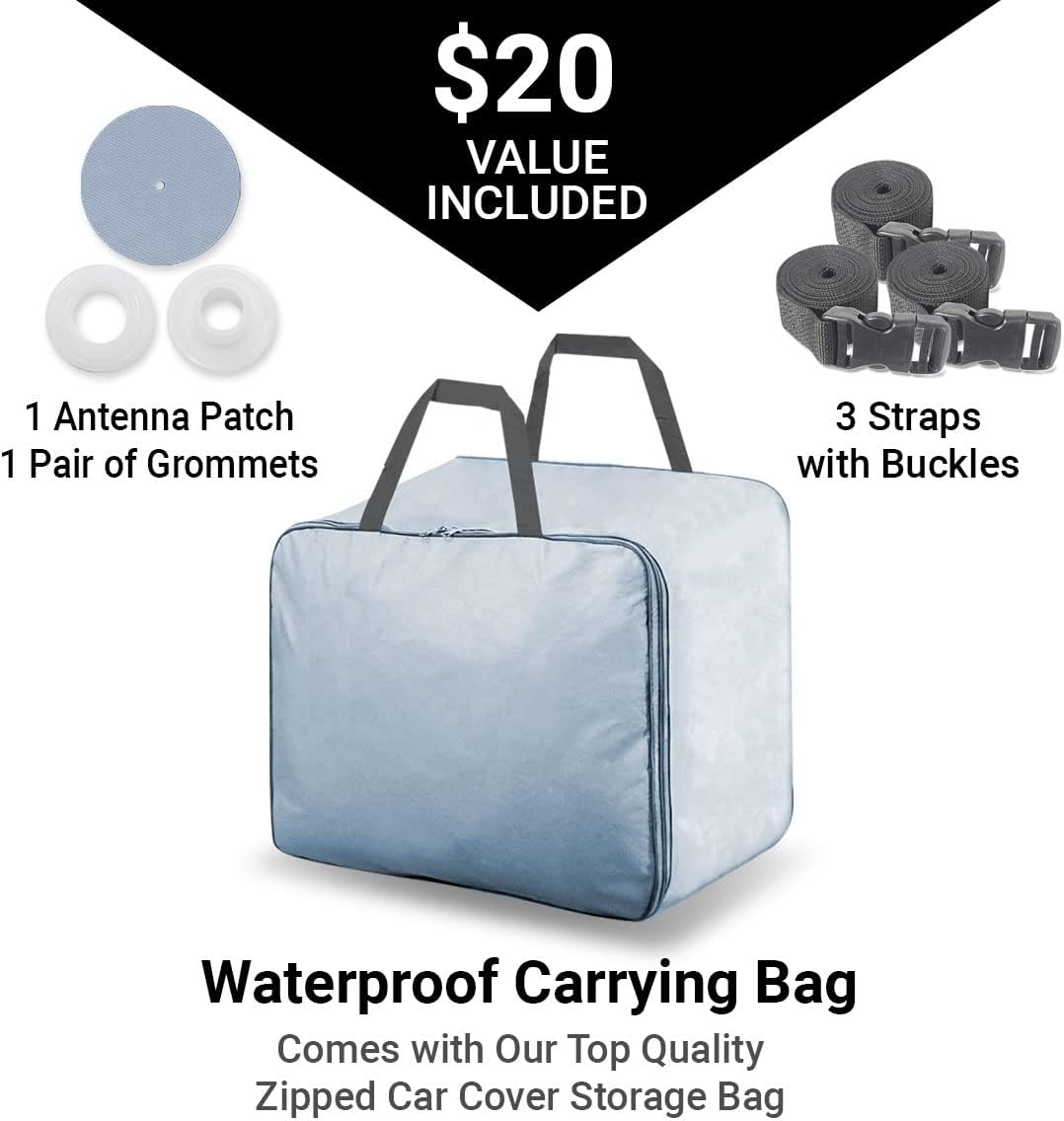 iCarCover Premium Car Cover for 1960-1961 Pontiac Ventura Heavy Duty Waterproof All-Weather Automobiles Custom Fit Indoor Outdoor UV Snow Protection Covers with Straps and Bag