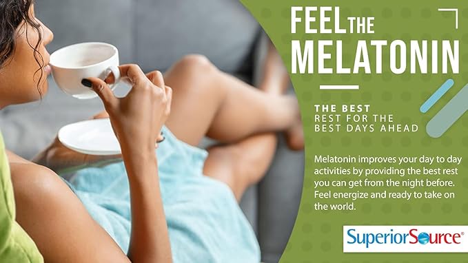 Superior Source Super Slumber Helper - Melatonin Supplement with L-Theanine & Chamomile Flower Powder - Supports Healthy & Natural Sleep with Valerian Root Powder & GABA - 90 Instant Dissolve Tablets