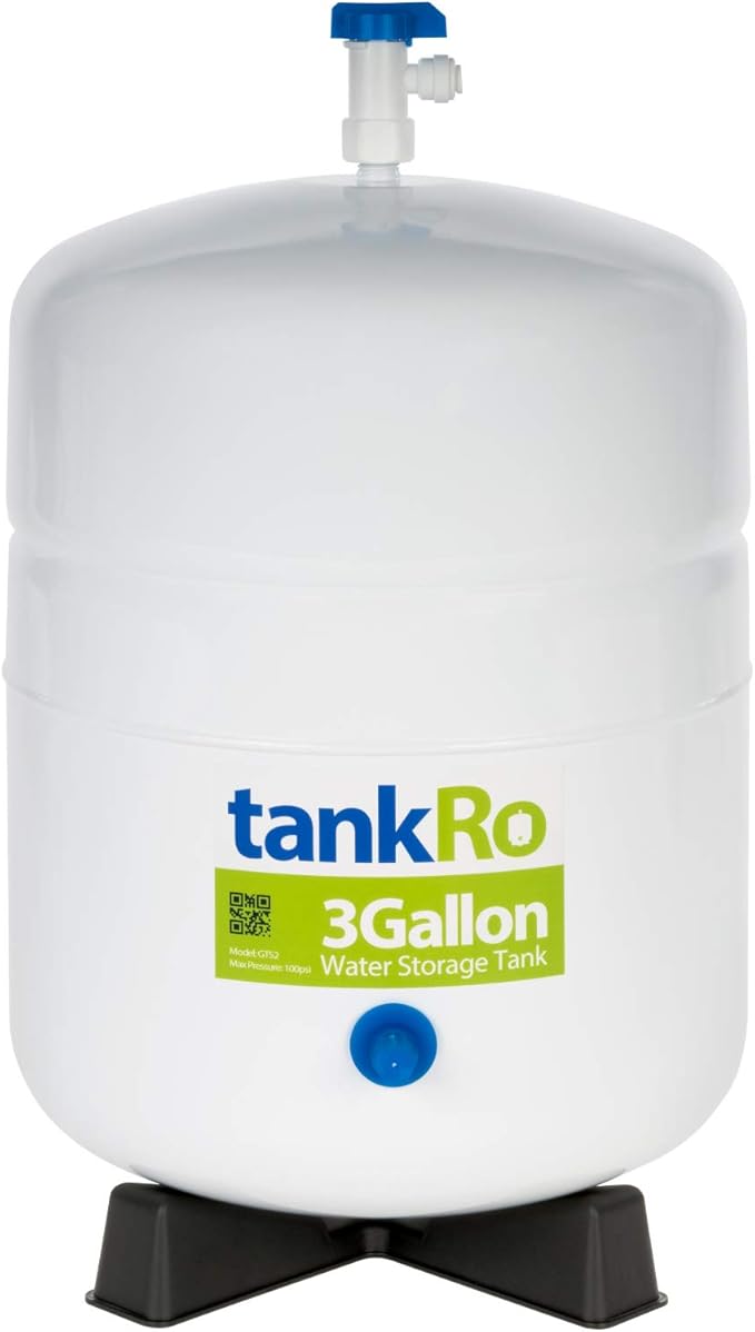 3 Gallon RO Expansion Tank – Compact Reverse Osmosis Water Storage Pressure Tank with Free Tank Ball Valve