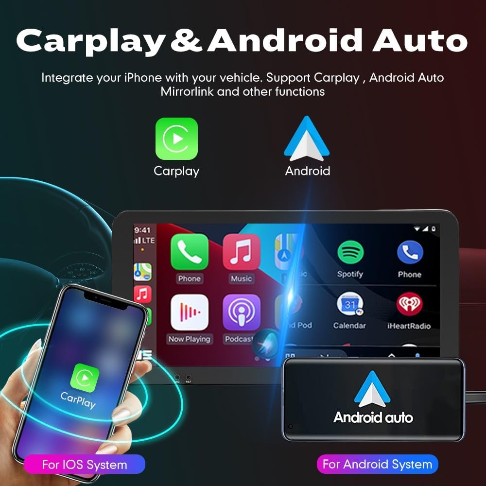 Kunfine Car CarPlay Android Auto Navigation Stereo GPS Radio Reverse Camera Display 10.33" QLED Touchscreen Headunit Tablet Media Player for Peugeot 301 13-22, if Applicable Octa Core 6G+128G Silver