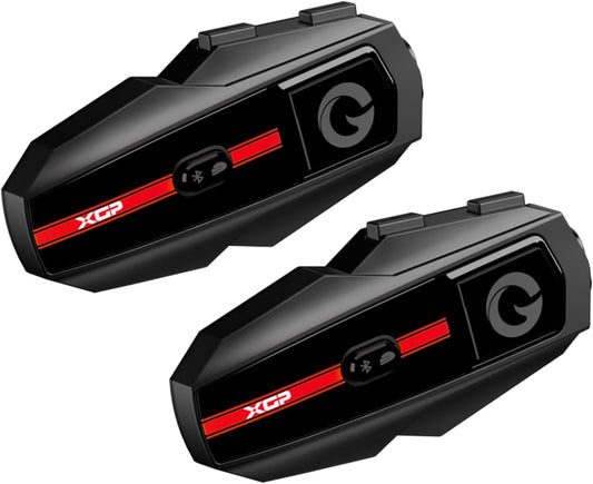 Motorcycle Bluetooth Headset V5.2 with Music Sharing, 2-Way Motorcycle Helmet Bluetooth with IP67 Waterproof, Helmet Communication Intercom Systems with Hi-Fi Speakers for ATV/Snowmobile, 2 Pack