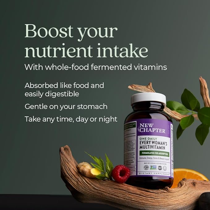 New Chapter Women's Multivitamin for Immune, Beauty + Energy Support with 20+ Nutrients -- Every Woman's One Daily, Gentle on the Stomach, 96 Count