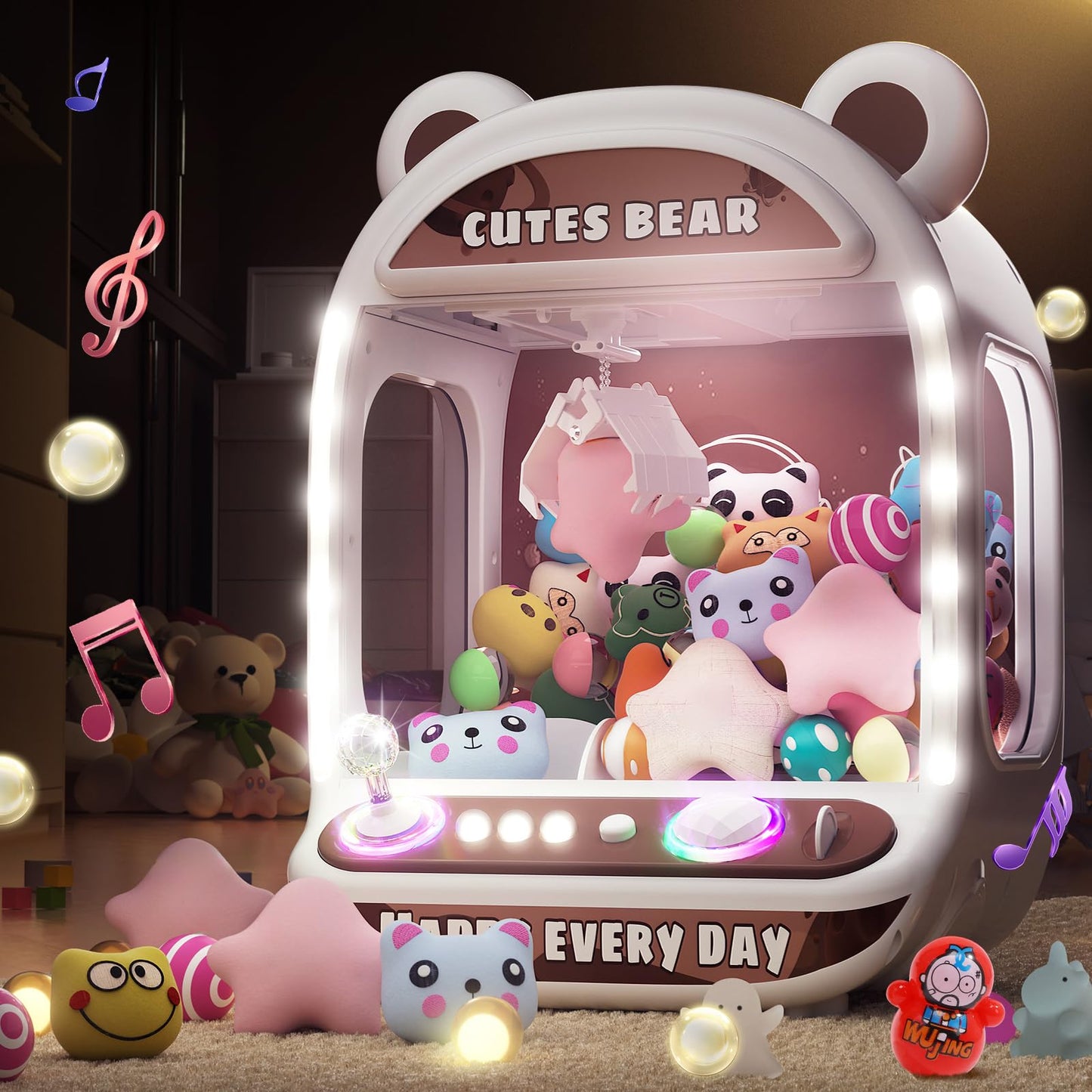 Skirfy Claw Machines for Kids,Unicorns Toys for Girls Age 6+,Arcade Games Mini Vending Machine with Squishy Fidget Toys,Candy Dispenser Machine,Claw Game,Birthday Gifts