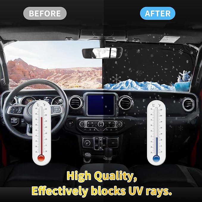 Sun Shade Sunshade for Acura RDX 2019-2024 2025 2026 Car Windshield Cover, 250T 4-Layers Front Window Shade Foldable Sun Visor Blocks UV Rays and Sun Heat Protection Interior Car Accessories