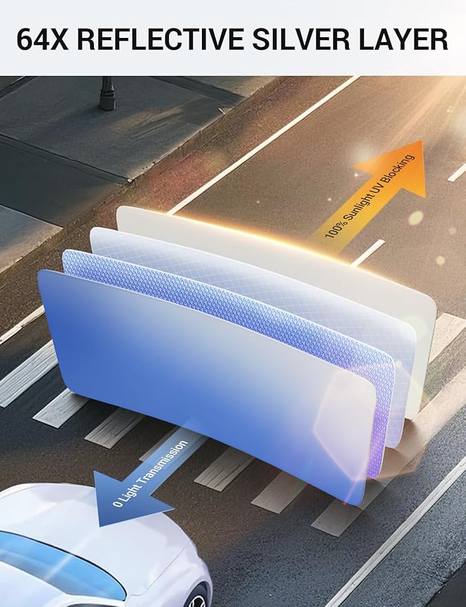 Proadsy Windshield Sun Shade for Toyota Crown 2023 2024 2025 2026 Foldable Front Sunshade Protector Blocks UV Rays Keep Car Cooler
