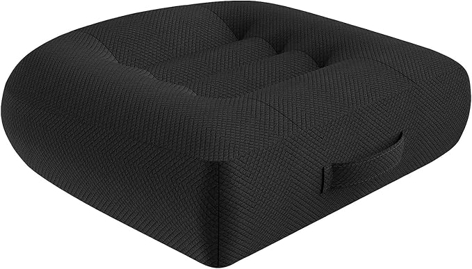 WSGJHB Car Booster Seat Cushion Posture Cushion Portable Breathable Mesh, Effectively Increase The Field of View Ideal for Office, Home, Angle Lift Seat Cushions,Black