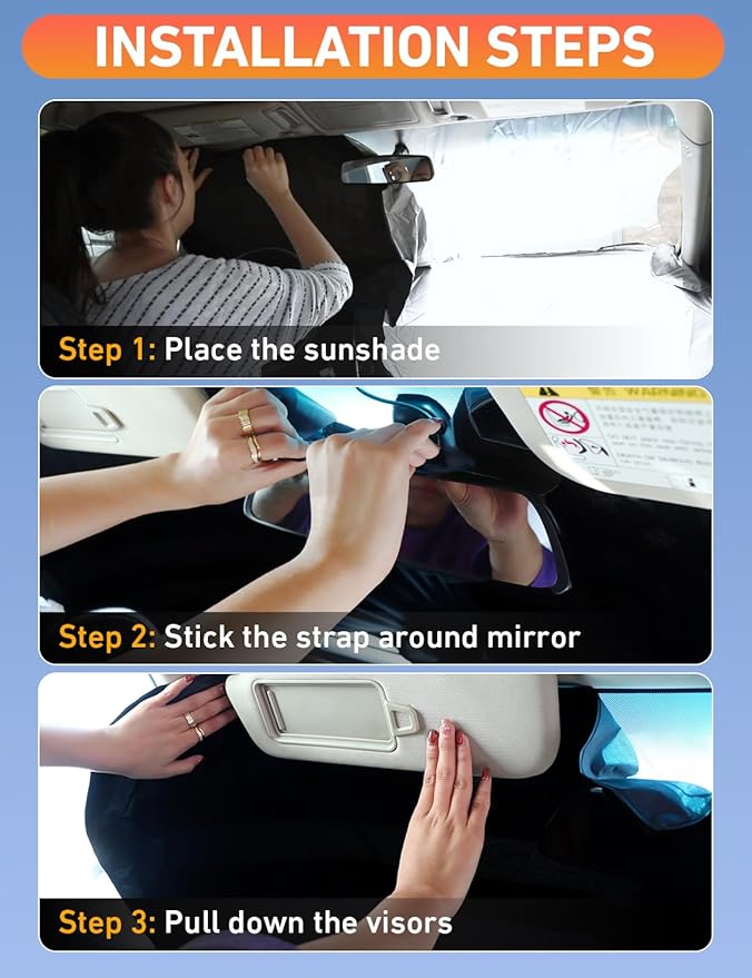 EcoNour Windshield Sunshade Compatible for Porsche Cayenne 2019-2023 2024 2025, Sun Visor for Front Windshield & Window Sun Shade Cover, UV Heat Blocker & Protector, Car Accessories