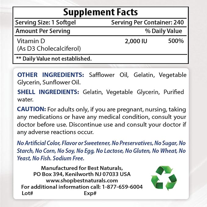 Magnesium Oxide 500 mg & Vitamin D3 2000 IU