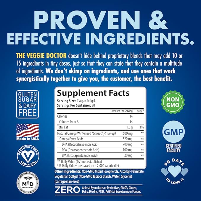 Vegan Prenatal Vitamins with DHA (60 Count) Omega-3 - Qwell Better Than Fish Oil, Brain Function - 820 Mg Algae DHA & EPA, Vegan Prenatal Vitamins with Vitamin E, Carrageenan-Free