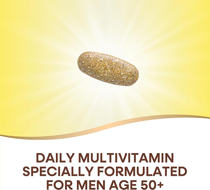 Nature's Way Alive! Men’s 50+ Daily Ultra Multivitamin, High Potency Formula, Supports Healthy Brain, Eyes & Heart*, with Methylated B12, Gluten-Free, 60 Tablets (Packaging May Vary)