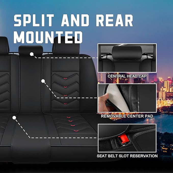 CTDS Car Seat Covers for Toyota RAV4 2000-2026, Stylish Sport Seat Cover, Premium Nappa Leather Car Seat Cover. Automobile Seat Covers Sets.(Luxury 5 Seats/Black)