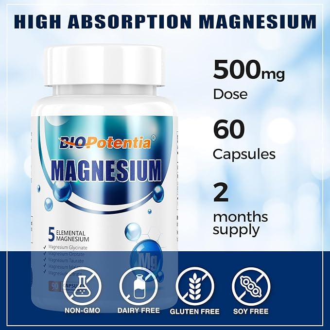 Magnesium Breakthrough Supplement - Has 5 Forms of Magnesium: Glycinate, Orotate,Taurate,Malate, Citrate- Support Sleep, Heart Health, Muscles, and Metabolism (90 Capsules (Pack of 1))