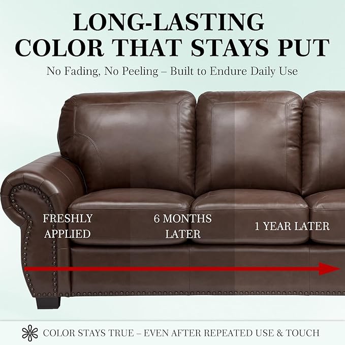 Leather Color Restorer, Leather Recoloring Balm, Scratch Remover, Leather Dye, Leather Paint, Leather Repair Kit for Furniture Couches Car Seats Shoes Bags, Dark Brown