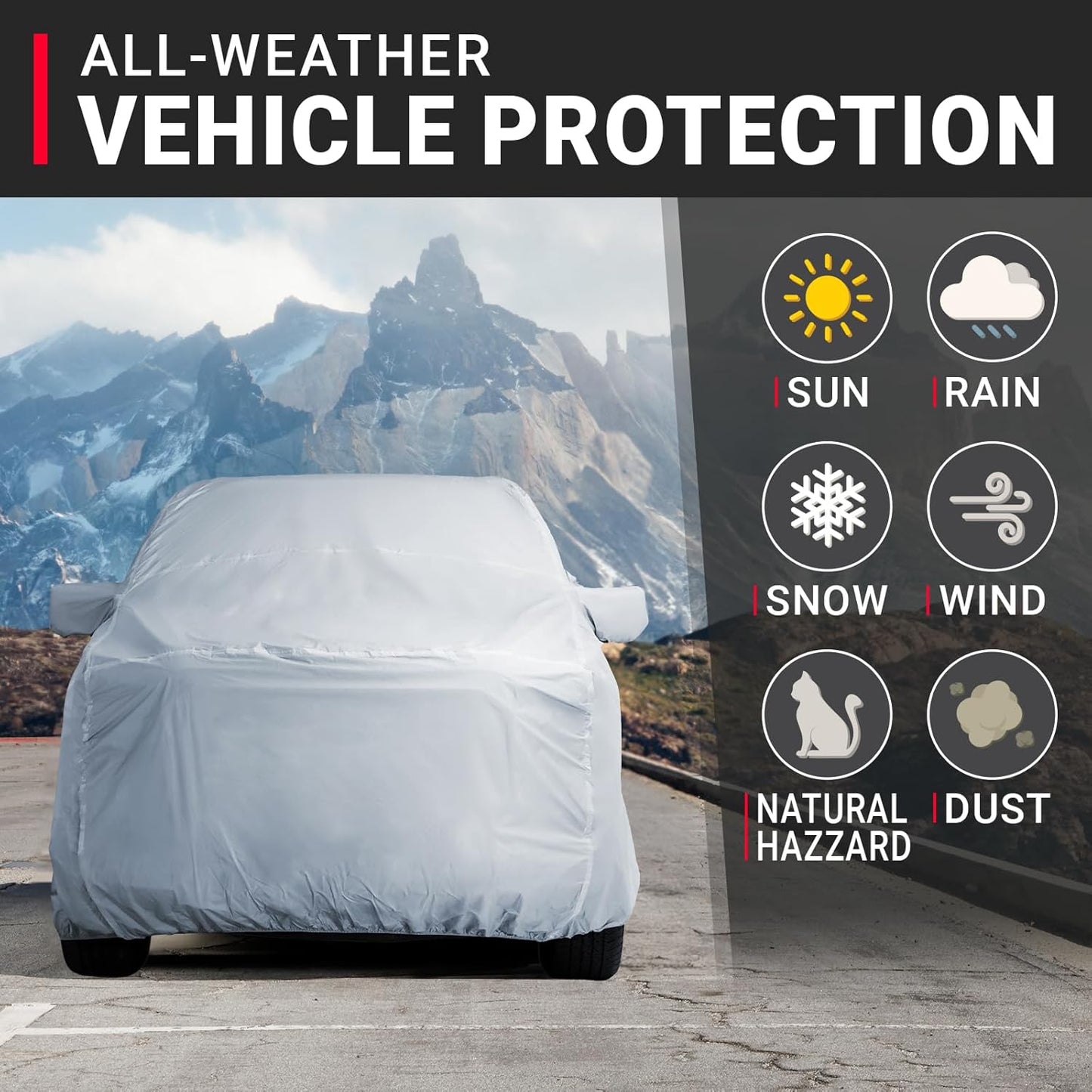 iCarCover Premium Truck Cover for 2007-2024 Toyota Tundra CrewMax 5.5 ft. Short Bed Waterproof All Weather Rain Snow UV Sun Hail Protector, Full Exterior Indoor Outdoor Truck Cover