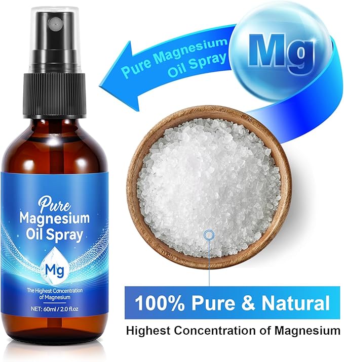 Pure Magnesium Oil Spray - Organic Magnesium Sprays for Feet & Body Magnesium Chloride Oil Spray for Relaxing Rejuvenating Muscles- 2PCS