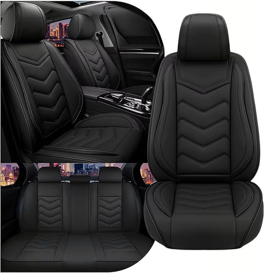 CTDS Car Seat Covers for Nissan Sentra 2000-2026, Stylish Sport Seat Cover, Premium Nappa Leather Car Seat Cover. Automobile Seat Covers Sets.(Standard 5 Seats/Pure Black)