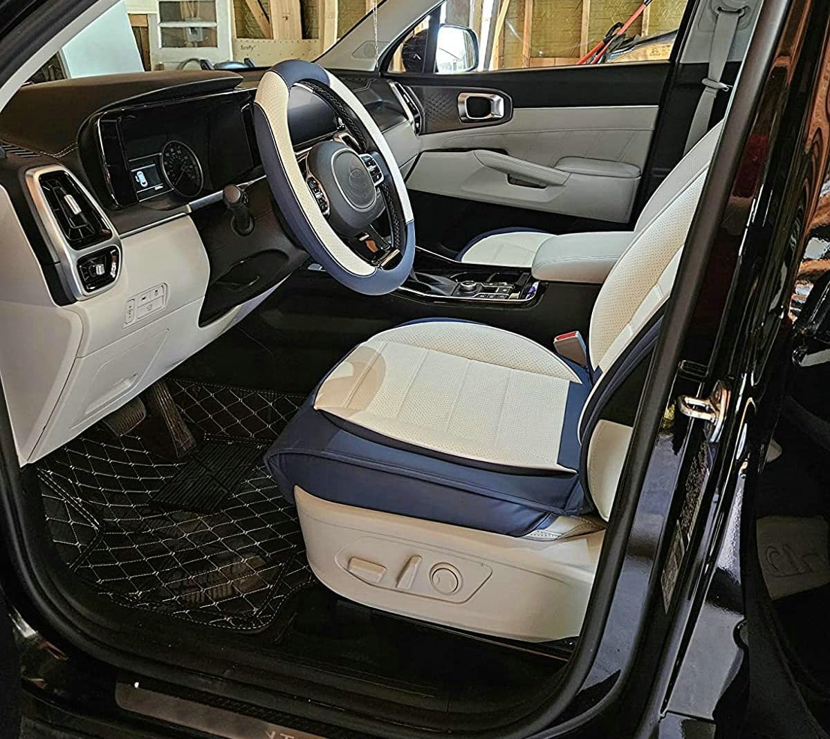 Custom Car Floor Mat Compatible with BMW Mercedes-Benz Toyota Cadillac Lexus Honda Infiniti Nissan Hyundai Kia Audi All Models Cars Sedans SUVs Automotive Mats (Beige)