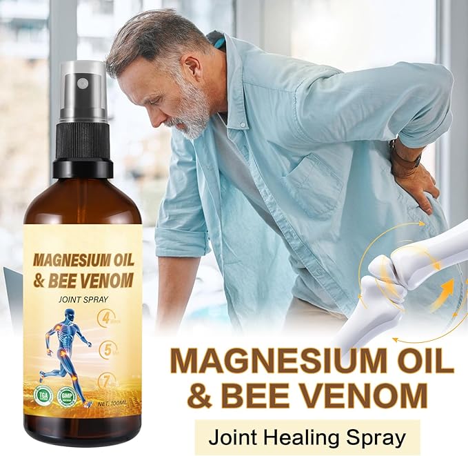 Magnesium Joint Spray, Magnesium Oil Bee Venom Joint Spray, for Relaxing and Joint Repair, Fast Absorbent, Non-Greasy (100ml/3.38oz) (2)