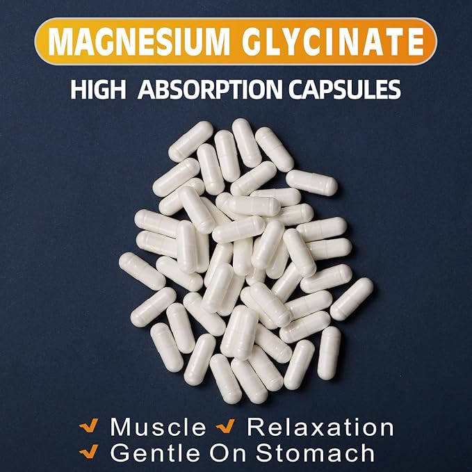 Magnesium Glycinate 400 MG per Serving 100% Chelated for High Absorption, Gentle On Stomach, Non-GMO, 180 Vegetarian Capsules