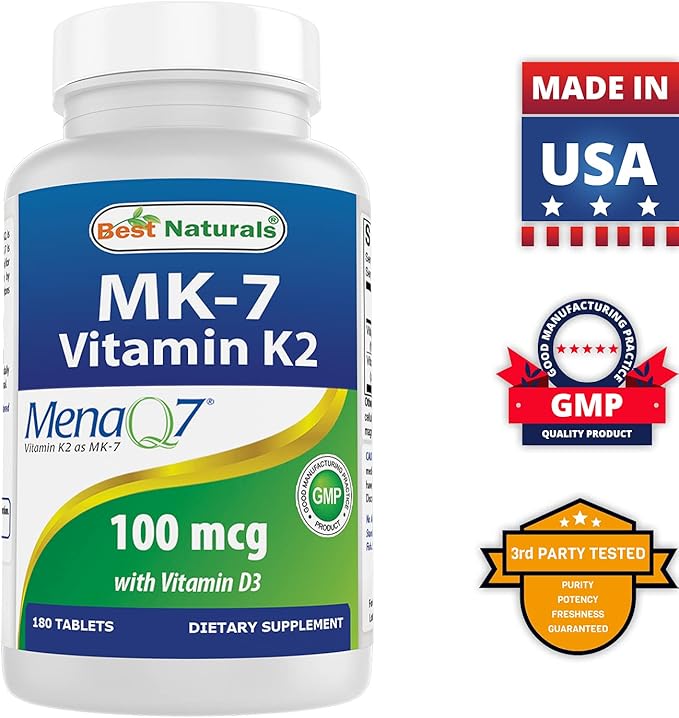 Best Naturals Vitamin K2 (MK7) with D3 & Magnesium Glycinate 425 mg